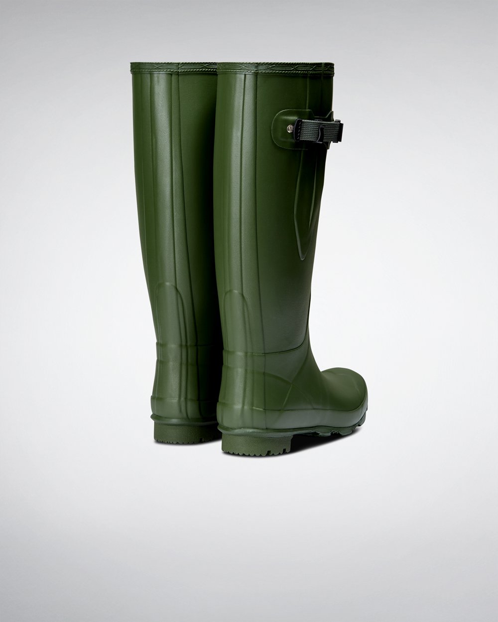 Womens Hunter Norris Field - Wide Fit Rain Boots Green - 7485-TWZSN